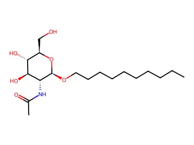 Decyl 2-acetamido-2-deoxy-beta-D-glucopyranoside structure