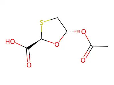 5-acetyloxy-1,3-oxathiolane-2-carboxylic Acid structure
