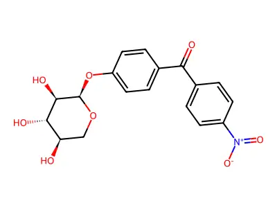 Methanone, (4-nitrophenyl)(4-(alpha-D-xylopyranosyloxy)phenyl)- structure