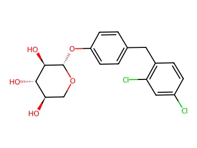 beta-D-Xylopyranoside, 4-((2,4-dichlorophenyl)methyl)phenyl structure