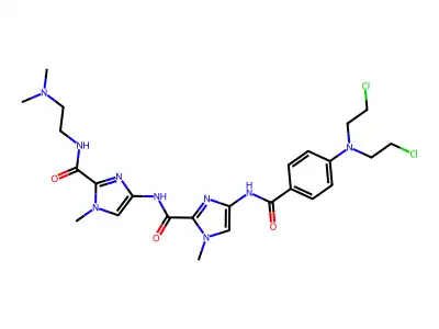 4-((4-(Bis(2-chloroethyl)amino)benzoyl)amino)-N-(2-(((2-(dimethylamino)ethyl)amino)carbonyl)-1-methyl-1H-imidazol-4-yl)-1-methyl-1H-imidazole-2-carboxamide structure