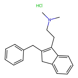 Indene-3-ethylamine, 2-benzyl-N,N-dimethyl-, hydrochloride structure