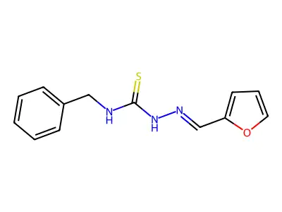 1-benzyl-3-[(E)-furan-2-ylmethylideneamino]thiourea structure