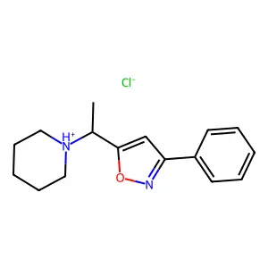 Isoxazole, 3-phenyl-5-(1-piperidinoethyl)-, hydrochloride structure