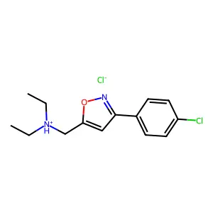 Isoxazole, 3-(p-chlorophenyl)-5-(diethylaminomethyl)-, hydrochloride structure