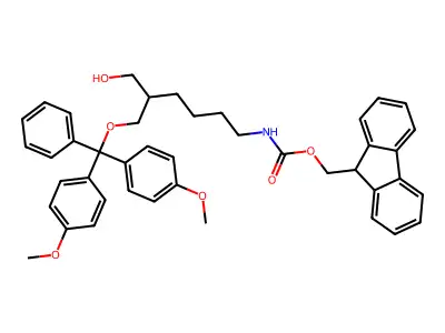(9H-Fluoren-9-yl)methyl (6-(bis(4-methoxyphenyl)(phenyl)methoxy)-5-(hydroxymethyl)hexyl)carbamate structure