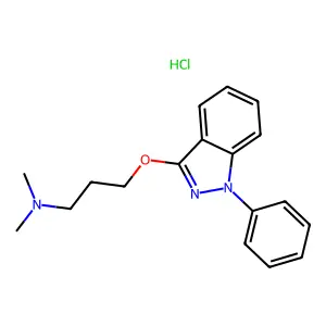 1H-Indazole, 3-(3-(dimethylamino)propoxy)-1-phenyl-, monohydrochloride structure