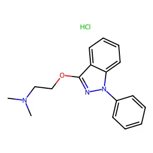 1H-Indazole, 3-(2-(dimethylamino)ethoxy)-1-phenyl-, monohydrochloride structure
