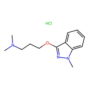 1H-Indazole, 3-(3-(dimethylamino)propoxy)-1-methyl-, monohydrochloride structure