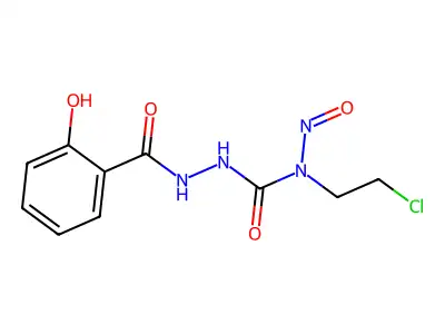 Benzoic acid, 2-hydroxy-, 2-(((2-chloroethyl)nitrosoamino)carbonyl)hydrazide structure