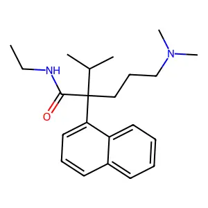 5-(Dimethylamino)-N-ethyl-2-(naphthalen-1-yl)-2-(propan-2-yl)pentanimidic acid structure