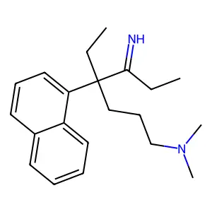 1-Heptylamine, N,N-dimethyl-4-ethyl-5-imino-4-(1-naphthyl)- structure