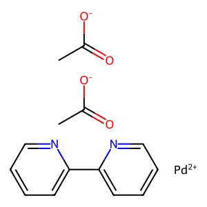 Bis(acetato-O)(2,2'-bipyridine-N,N')palladium structure