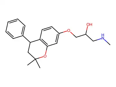 1-((3,4-Dihydro-2,2-dimethyl-4-phenyl-2H-1-benzopyran-7-yl)oxy)-3-(methylamino)-2-propanol structure