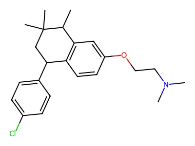 2-((5-(4-Chlorophenyl)-5,6,7,8-tetrahydro-7,7,8-trimethyl-2-naphthalenyl)oxy)-N,N-dimethylethanamine structure