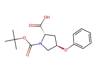 (2S,4R)-Boc-4-phenoxy-pyrrolidine-2-carboxylic acid structure