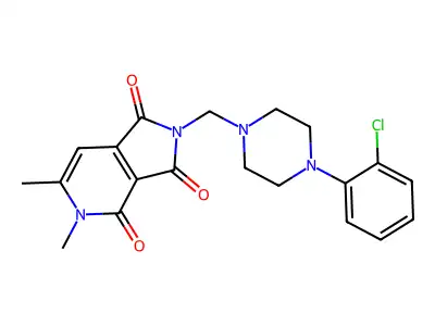 1H-Pyrrolo(3,4-c)pyridine-1,3,4(2H,5H)-trione, 2-((4-(2-chlorophenyl)-1-piperazinyl)methyl)-5,6-dimethyl- structure