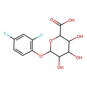 beta-D-Glucopyranosiduronic acid, 2,4-difluorophenyl structure