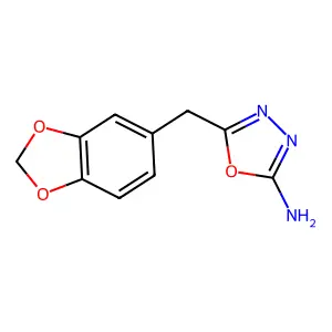 5-(1,3-Benzodioxol-5-ylmethyl)-1,3,4-oxadiazol-2-amine structure