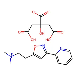 Isoxazole, 5-(2-(dimethylamino)ethyl)-3-(2-pyridyl)-, citrate structure
