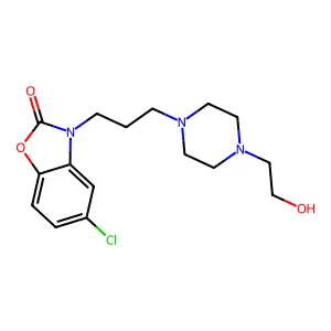 5-Chloro-3-(3-(4-(2-hydroxyethyl)-1-piperazinyl)propyl)-2(3H)-benzoxazolone structure