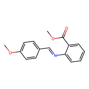 Benzoic acid, 2-(((4-methoxyphenyl)methylene)amino)-, methyl ester structure