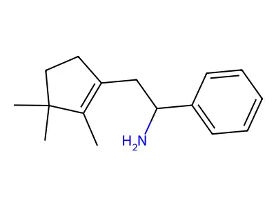 1-Phenyl-2-(2,3,3-trimethylcyclopent-1-en-1-yl)ethan-1-amine structure