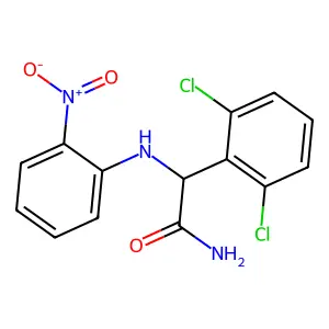 2-(2,6-Dichlorophenyl)-2-(2-nitroanilino)acetamide structure