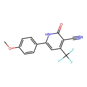 1,2-Dihydro-6-(4-methoxyphenyl)-2-oxo-4-(trifluoromethyl)-3-pyridinecarbonitrile structure