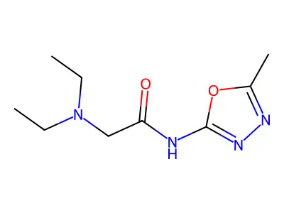 Acetamide, 2-(diethylamino)-N-(5-methyl-1,3,4-oxadiazol-2-yl)- structure