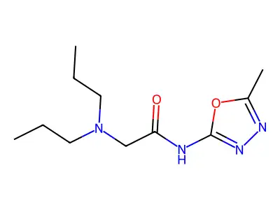 Acetamide, 2-(dipropylamino)-N-(5-methyl-1,3,4-oxadiazol-2-yl)- structure