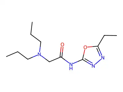 Acetamide, 2-(dipropylamino)-N-(5-ethyl-1,3,4-oxadiazol-2-yl)- structure