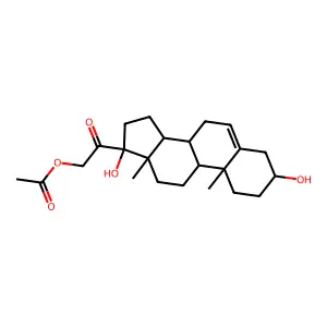 3-beta,17-alpha,21-Trihydroxypregn-5-en-20-one 21-acetate structure
