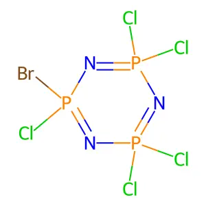 2-Bromo-2,4,4,6,6-pentachloro-1,3,5,2,4,6-triazatriphosphorine structure