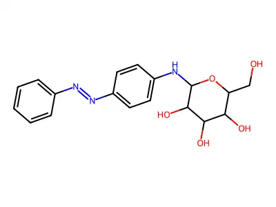 N-[4-(phenyldiazenyl)phenyl]hexopyranosylamine structure