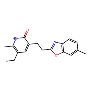 3-[2-(6-Methylbenzoxazol-2-yl)ethyl]-5-ethyl-6-methylpyridin-2(1H)-one structure