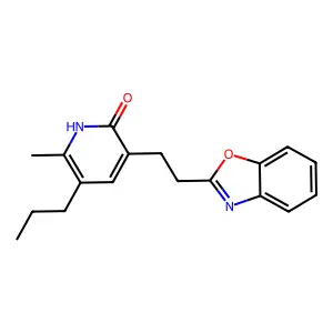 3-[2-(1,3-benzoxazol-2-yl)ethyl]-6-methyl-5-propyl-1H-pyridin-2-one structure