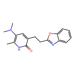 3-[2-(1,3-benzoxazol-2-yl)ethyl]-5-(dimethylamino)-6-methyl-1H-pyridin-2-one structure