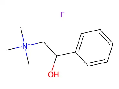 (2-Hydroxy-2-phenylethyl)trimethylazanium iodide structure