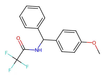 2,2,2-trifluoro-N-[(4-methoxyphenyl)-phenylmethyl]acetamide structure