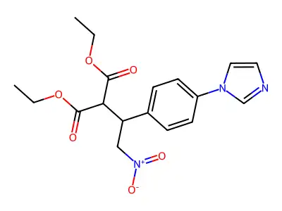 1,3-Diethyl 2-[1-[4-(1H-imidazol-1-yl)phenyl]-2-nitroethyl]propanedioate structure