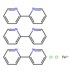Iron(2+), tris(2,2'-bipyridine-N,N')-, dichloride structure