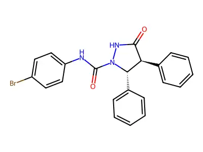 1-(4-Bromophenylaminocarbonyl)-4,5-diphenyl-3-pyrazolidinone structure