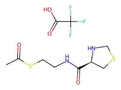 N-(Thiazolidine-4 carboxylic acid)-S-acetylcysteamine trifluoroacetate structure