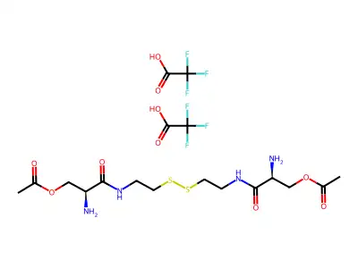 N,N'-Bis(O-acetylserinyl)cystamine bis(trifluoroacetate) structure