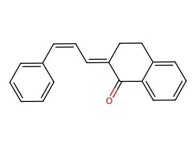 (2E)-2-[(2E)-3-phenylprop-2-en-1-ylidene]-1,2,3,4-tetrahydronaphthalen-1-one structure