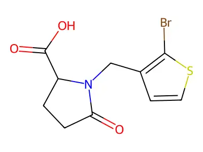 1-[(2-Bromo-3-thienyl)methyl]-5-oxoproline structure