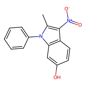 2-Methyl-3-nitro-1-phenylindol-6-ol structure