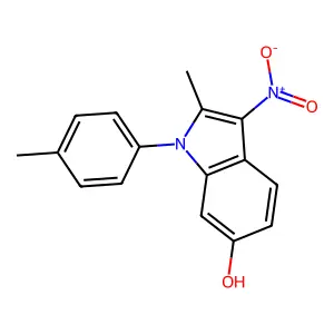 2-Methyl-1-(4-methylphenyl)-3-nitroindol-6-ol structure