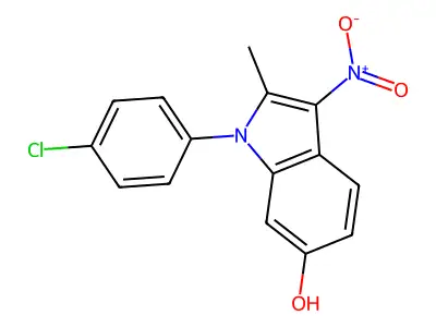 1-(4-chlorophenyl)-2-methyl-3-nitro-1H-indol-6-ol structure